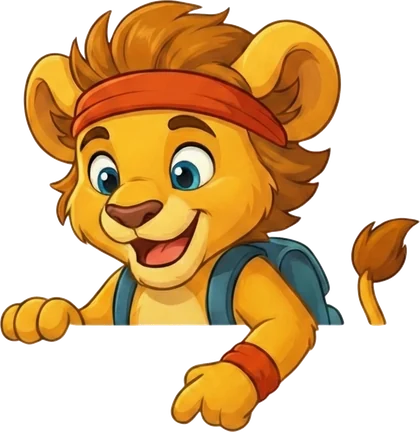 Léo, le lion, penché au-dessus des tarifs